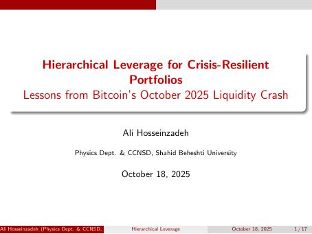 Cover of Hierarchical Leverage for Crisis-Resilient Portfolios